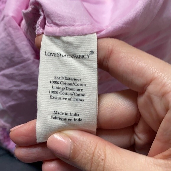 LoveShackFancy Dress Jarrah Pink Floral Royal Pink Berry Women's Medium Preppy - Picture 8 of 12